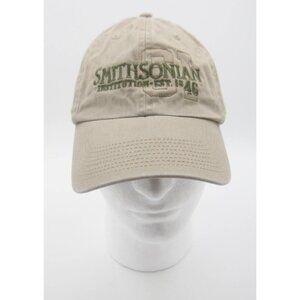 Smithsonian Institution Hat Cap Est 1846 Tan Khaki Embroidered Adjustable (D)